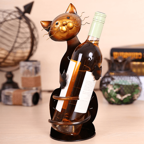 Cat wine holder