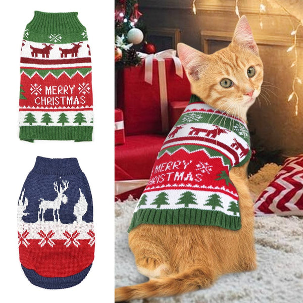 Christmas sweater for house cats (100% cotton)