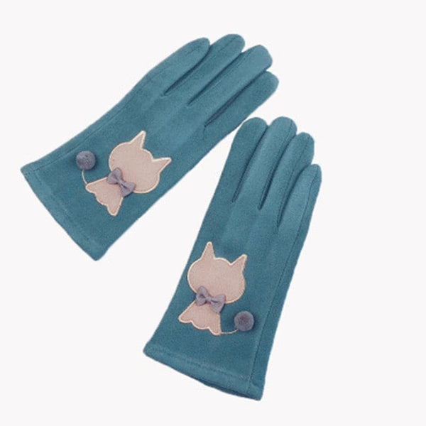 Warm gloves made of cotton &amp; elastane