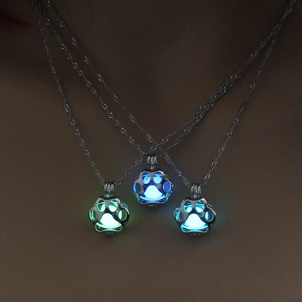 Paw Necklace (Glows in the Dark)