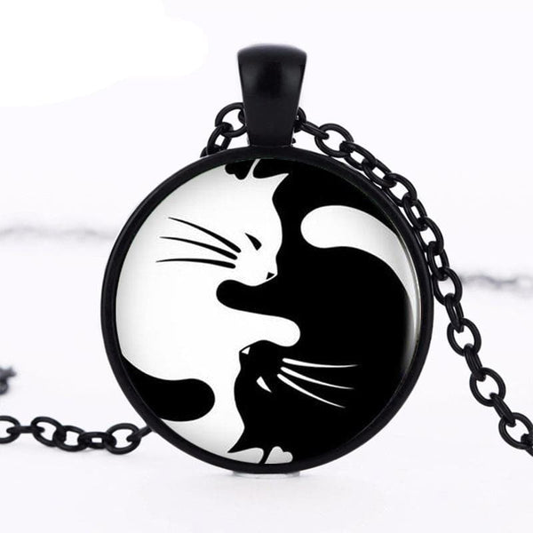 Yin Yang Necklace Cats 