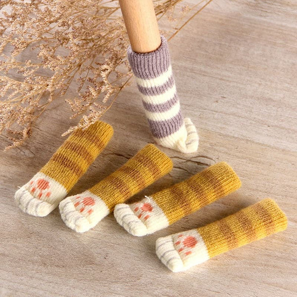 Stuhl-Socken im Pfotenstil (zuverlässiger Möbel-/Bodenschutz) 4STK