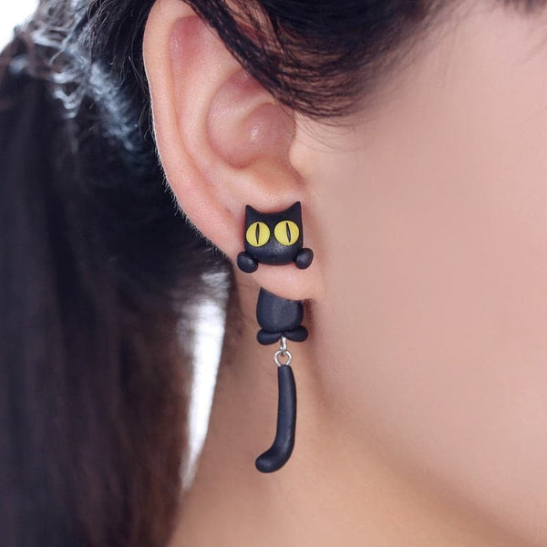 Stud Earrings - Cartoon Cat